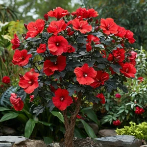 Гибискус Миднайт Роуз купить по цене от 269р. в интернет-магазине «Посадика» с доставкой почтой в в Пустошкае и по всей России – [изображение №1].